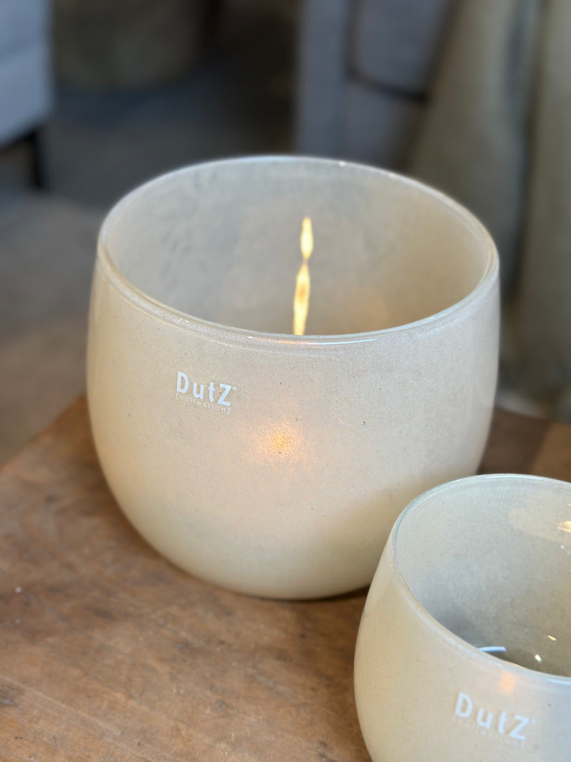 DutZ Collection windlicht in beigekleur - H18 x D18 cm