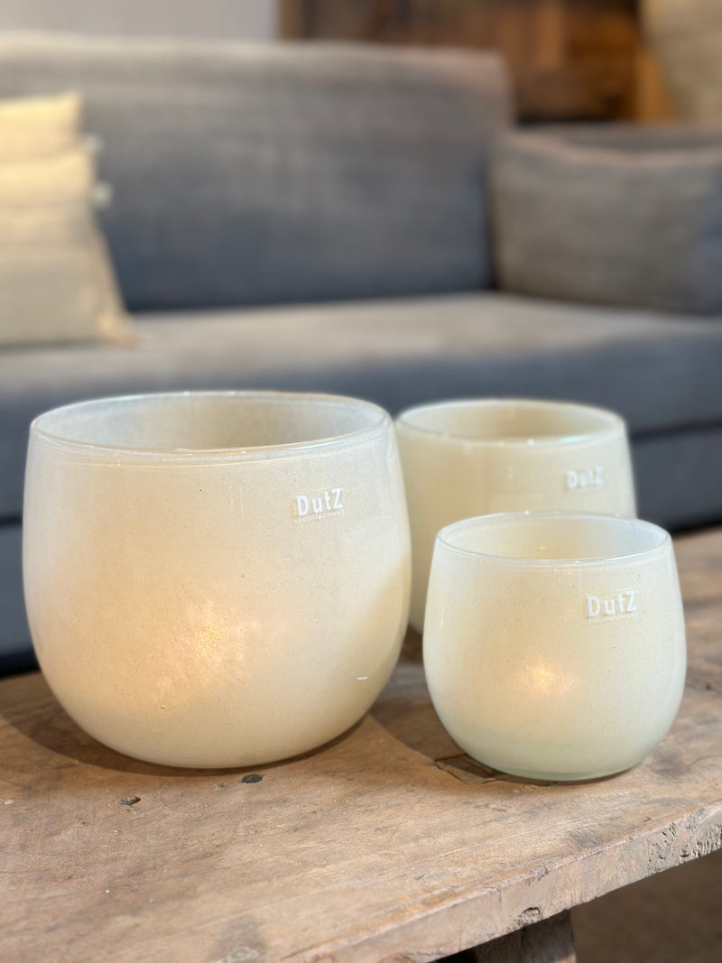 DutZ Collection windlicht in beigekleur - H18 x D18 cm
