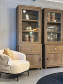 Fauteuil David in beigekleurige safari stof