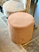 Hocker Mops in oudroze stof - D50 x H48 cm