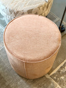 Hocker Mops in oudroze stof - D50 x H48 cm