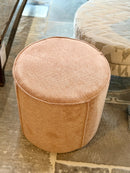 Hocker Mops in oudroze stof - D50 x H48 cm