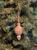 Houten klos kersthanger in kegelvorm - B7 x H13 cm