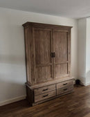 Houten kast Mijntje met 2 deuren en 4 lades - L50 x B146 x H220 cm
