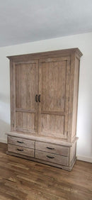 Houten kast Mijntje met 2 deuren en 4 lades - L50 x B146 x H220 cm