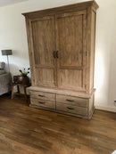 Houten kast Mijntje met 2 deuren en 4 lades - L50 x B146 x H220 cm