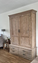 Houten kast Mijntje met 2 deuren en 4 lades - L50 x B146 x H220 cm