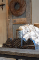 Donkerbruine houten poerkandelaar – L13 × B55 × H16 cm