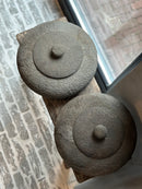 Donkerbruine houten pot met deksel - D29 x H14 cm