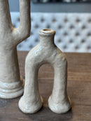 Kandelaar van beige geglazuurd aardewerk - Blix Small