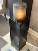 Zwarte metalen zuil - 75x25x25 cm