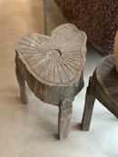 Bijzettafeltje boomstam van vergrijsd hout