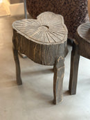 Bijzettafeltje boomstam van vergrijsd hout