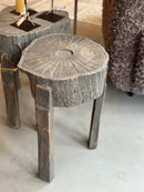 Bijzettafeltje boomstam van vergrijsd hout