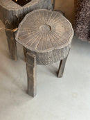 Bijzettafeltje boomstam van vergrijsd hout