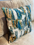 Blauw kussen met borduursels en stiksels - 45x45 cm - Darci Insignia Blue