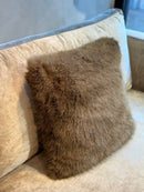 Faux-bont kussen in karamelkleurige stof - 45x45 cm - Julia Otter Brown