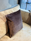 Velours kussen in donkerbruine stof - 45x45 cm - Celeste Chocolate Martini