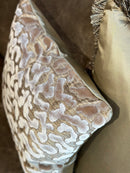 Kussen met velours opdruk in taupekleur - 50x50 cm - Talissa Dark Sand