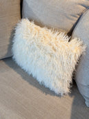 Faux-bont kussen met witte schapenkrulletjes - 30x45 cm - Azila EXCLUSIVE Off White