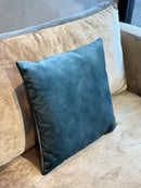 Petrolkleurig kussen van velours stof - 45x45 cm - Adona Niagara