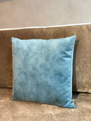 Petrolkleurig kussen van velours stof - 45x45 cm - Adona Niagara