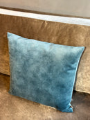 Petrolkleurig kussen van velours stof - 45x45 cm - Adona Niagara
