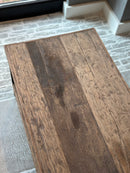 Salontafel van grof hout en smeedijzeren onderstel met onderplank - 160x45x50 cm