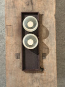 Leren dienblad rechthoek Maria maat S in donkerbruine krokoprint - 40x12x2,5 cm