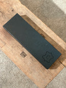 Leren dienblad rechthoek Maria maat S in donkerbruine krokoprint - 40x12x2,5 cm