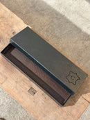 Leren dienblad rechthoek Maria maat S in donkerbruine krokoprint - 40x12x2,5 cm