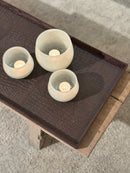 Leren dienblad rechthoek Maria maat L in donkerbruine krokoprint - 70x35x2,5 cm