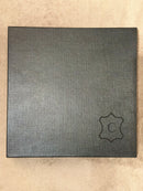 Leren dienblad vierkant Noa maat S in donkerbruine krokoprint - 30x30x2,5 cm