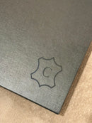 Leren dienblad vierkant Noa maat S in donkerbruine krokoprint - 30x30x2,5 cm