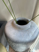 Antraciet pot met smalle hals - H45 x D43 cm