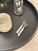 Tribal kwast met bruine streepjes - D2 x B16 cm