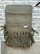 Plaid van wol - leemkleur - 130x170 cm