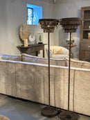 Vloerlamp met staafjes in donkerbruine/roestige kleur - 150 cm