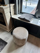 Pouf Nose in champagnekleurige stof - H48 x D50 cm