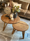 Set van 2 salontafels in naturelkleur - 80 cm & 60 cm