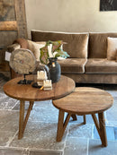 Set van 2 salontafels in naturelkleur - 80 cm & 60 cm