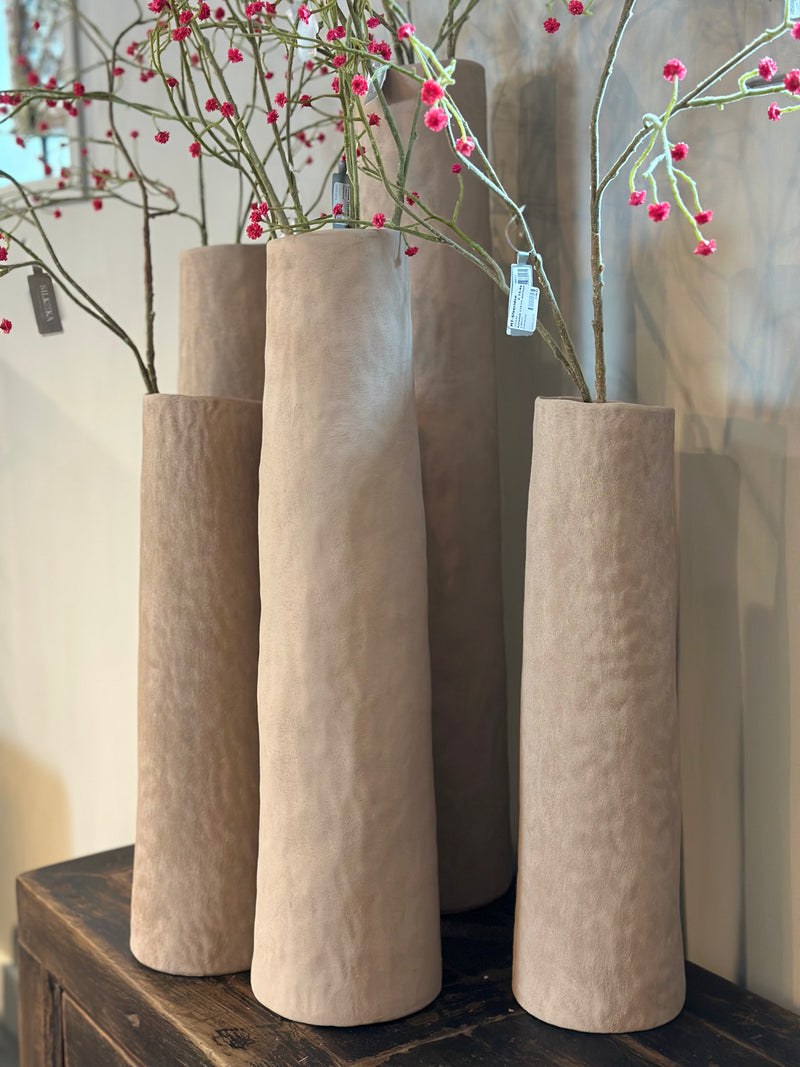 hoge smalle vaas Soave – light brown – 17x48,5 cm