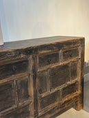 Zwart dressoir met 4 lades en 2 deurtjes - 145x42x85 cm