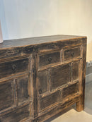 Zwart dressoir met 4 lades en 2 deurtjes - 145x42x85 cm