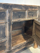 Zwart dressoir met 4 lades en 2 deurtjes - 145x42x85 cm