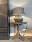 Wijntafel van oud, vergrijsd hout – doorsnede 70 cm