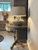 Wijntafel van oud, vergrijsd hout – doorsnede 70 cm