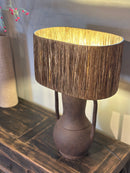 Kruiklamp Rika met raffia gold lampenkap – 65x40 cm