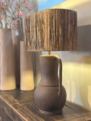 Kruiklamp Rika met raffia gold lampenkap – 65x40 cm