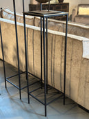 Zuil van zwart metaal met gouden blad – 100x30 cm